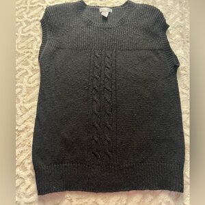 Vintage SML Sport sleeveless cable knit sweater vest black